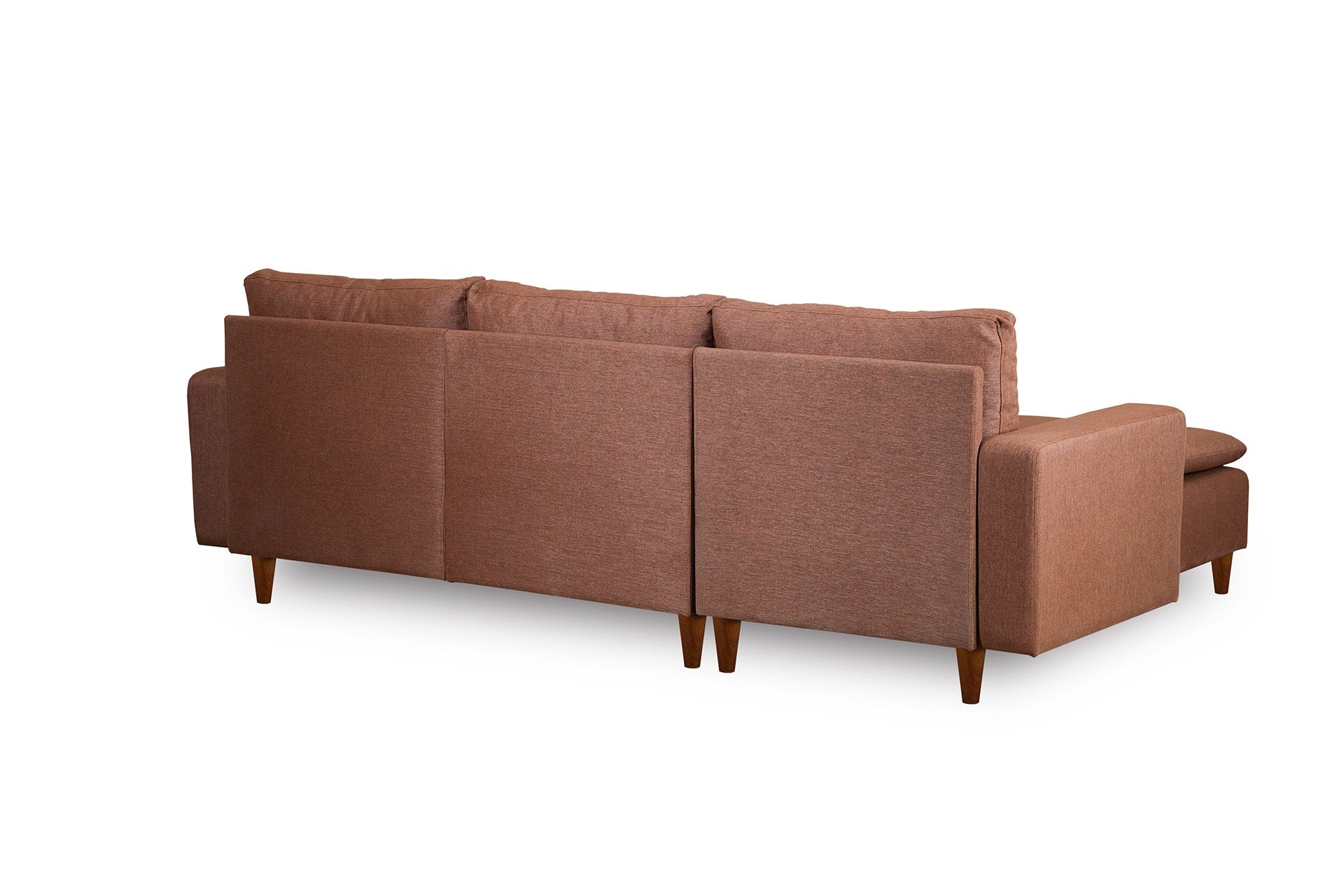 Sofá de 3 Lugares Chaise Longue "Pafu Lungo" - 255x154x46 cm - Castanho Claro - Design Nórdico