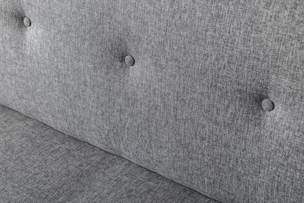 Sofá-Cama Zola de 3 Lugares com Estrutura Metálica – 180x102 cm – Cinzento Claro - Design Moderno