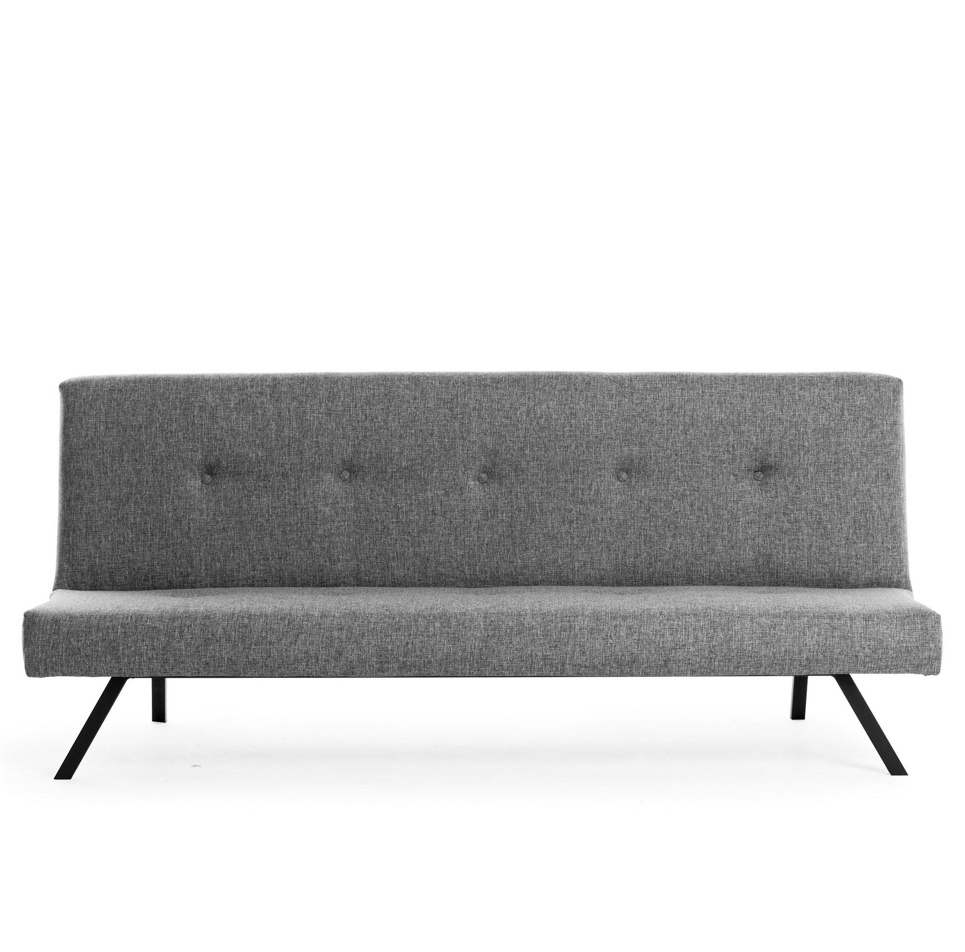 Sofá-Cama Zola de 3 Lugares com Estrutura Metálica – 180x102 cm – Cinzento Claro - Design Moderno
