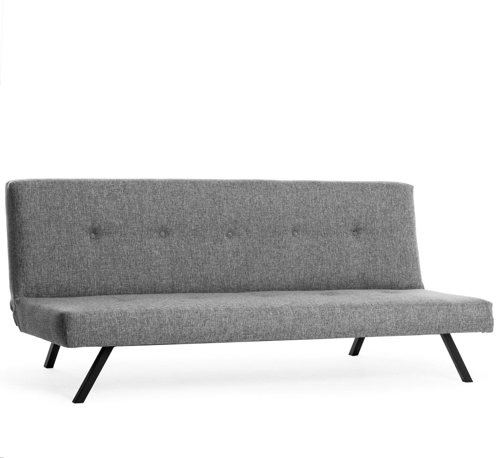 Sofá-Cama Zola de 3 Lugares com Estrutura Metálica – 180x102 cm – Cinzento Claro - Design Moderno