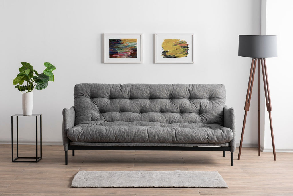Sofá Cama "Renge" com Encosto Ajustável – Cinzento Claro - 3 Lugares – Design Moderno