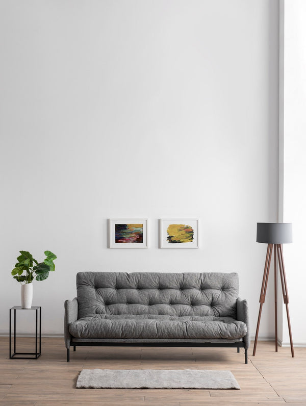Sofá Cama "Renge" com Encosto Ajustável – Cinzento Claro - 3 Lugares – Design Moderno