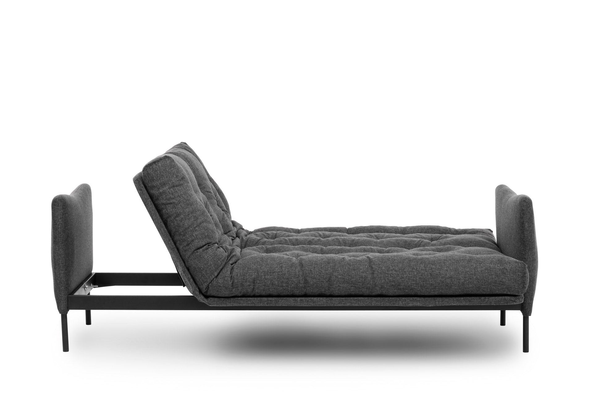 Sofá Cama "Renge" com Encosto Ajustável – Cinzento Escuro - 3 Lugares – Design Moderno