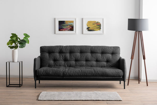 Sofá Cama "Renge" com Encosto Ajustável – Cinzento Escuro - 3 Lugares – Design Moderno