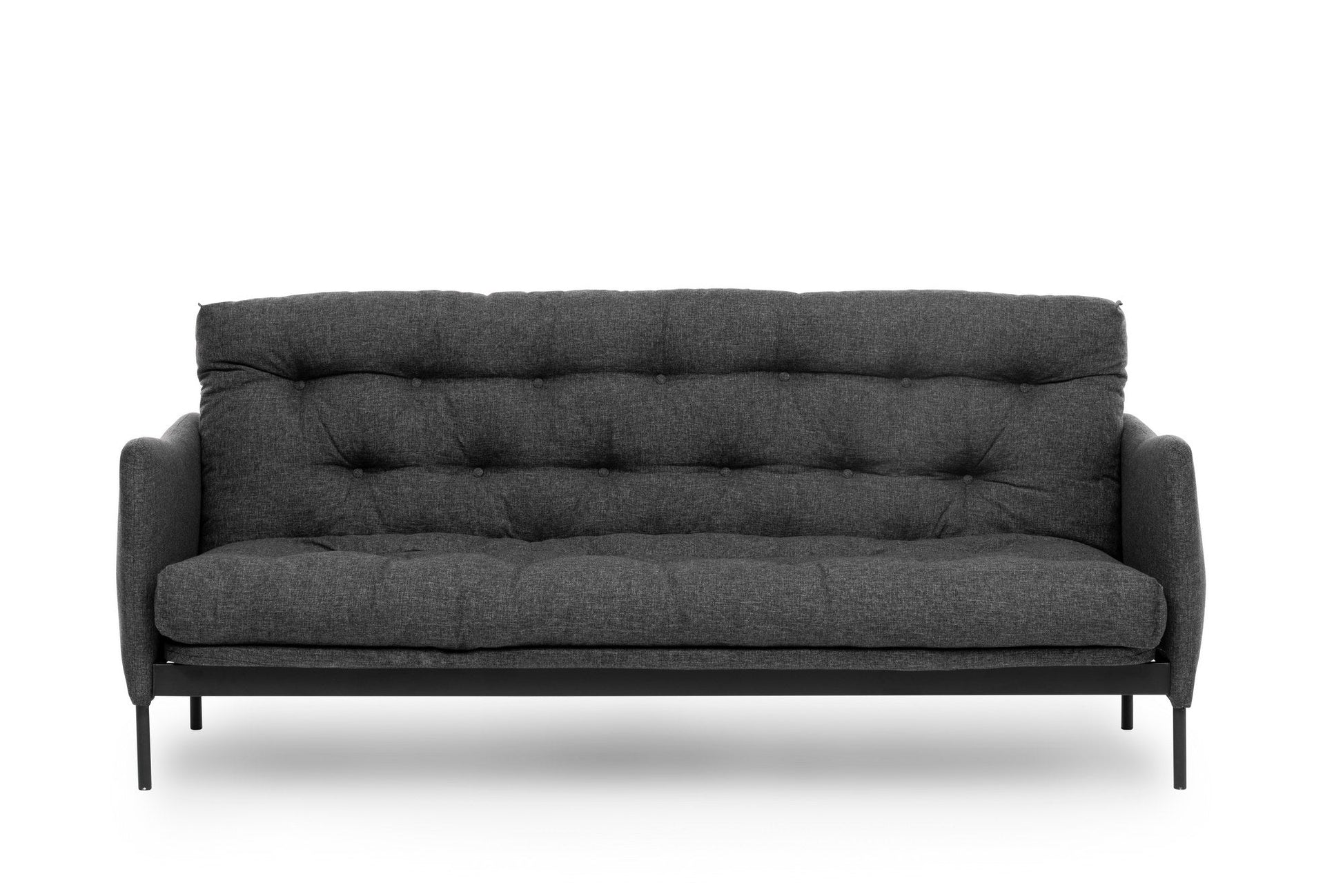 Sofá Cama "Renge" com Encosto Ajustável – Cinzento Escuro - 3 Lugares – Design Moderno