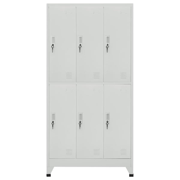 Cacifo com 6 compartimentos aço 90x45x180 cm cinzento