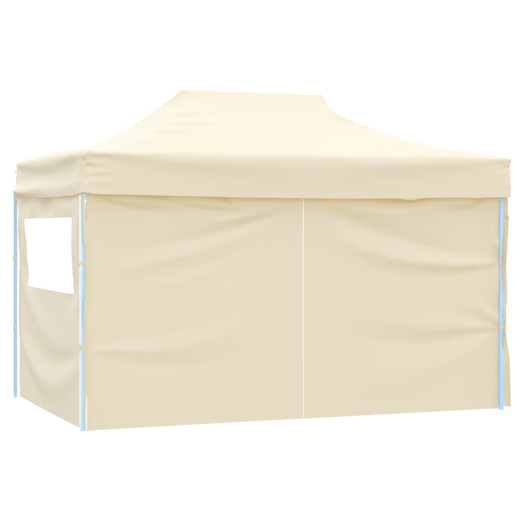 Tenda pop-up dobrável com 4 paredes laterais 3x4,5 m branco nata