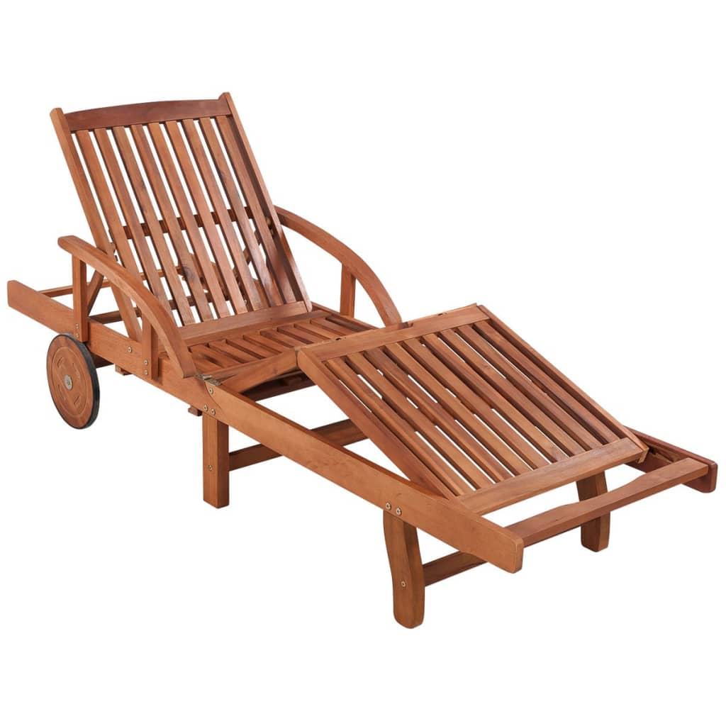 Espreguiçadeira com mesa madeira acácia maciça
