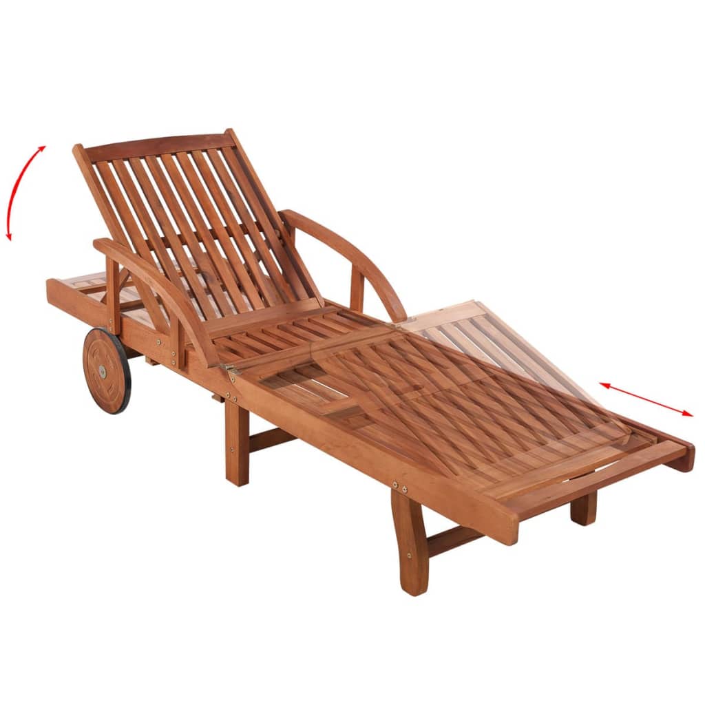 Espreguiçadeira com mesa madeira acácia maciça