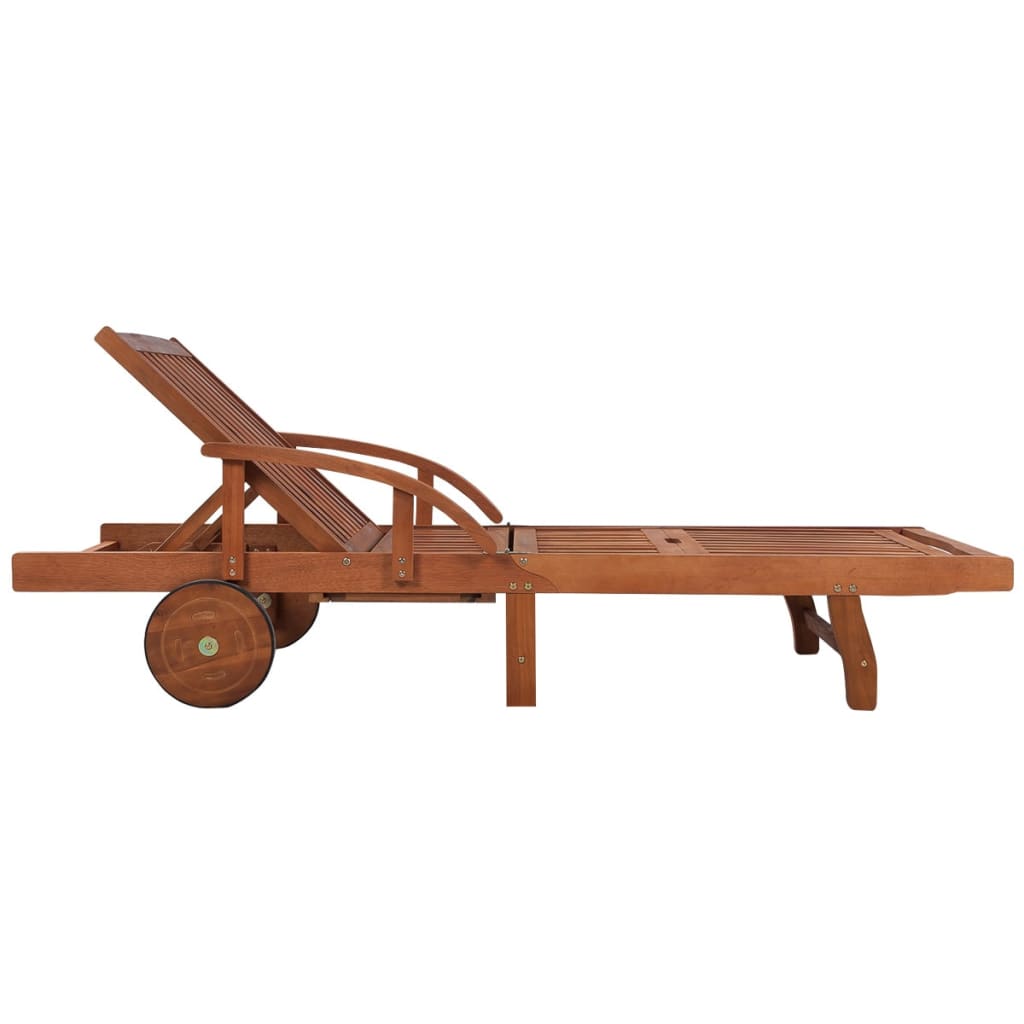 Espreguiçadeira com mesa madeira acácia maciça