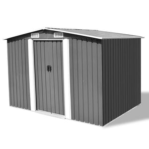 Abrigo de jardim metal cinzento 257x205x178 cm