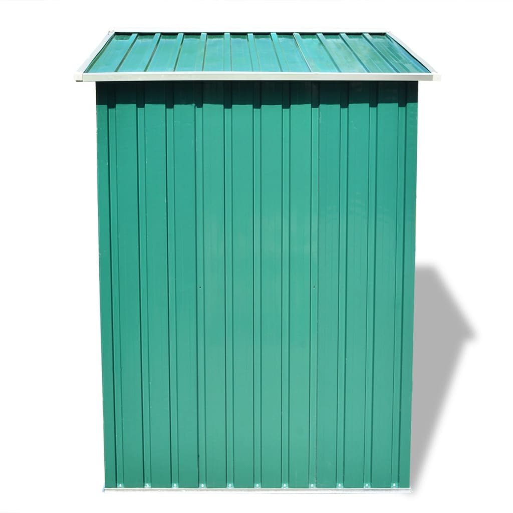 Abrigo de jardim metal verde 204x132x186 cm