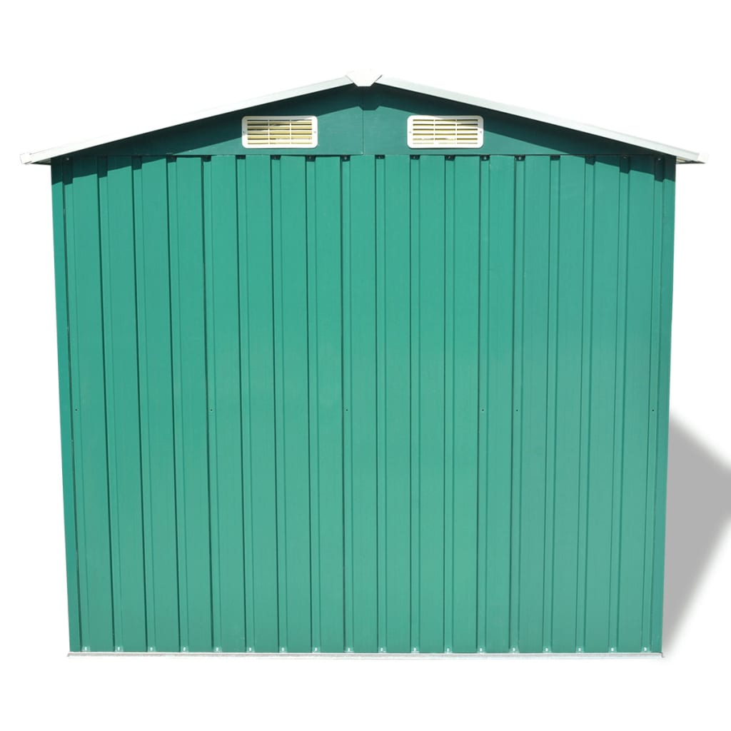 Abrigo de jardim metal verde 204x132x186 cm