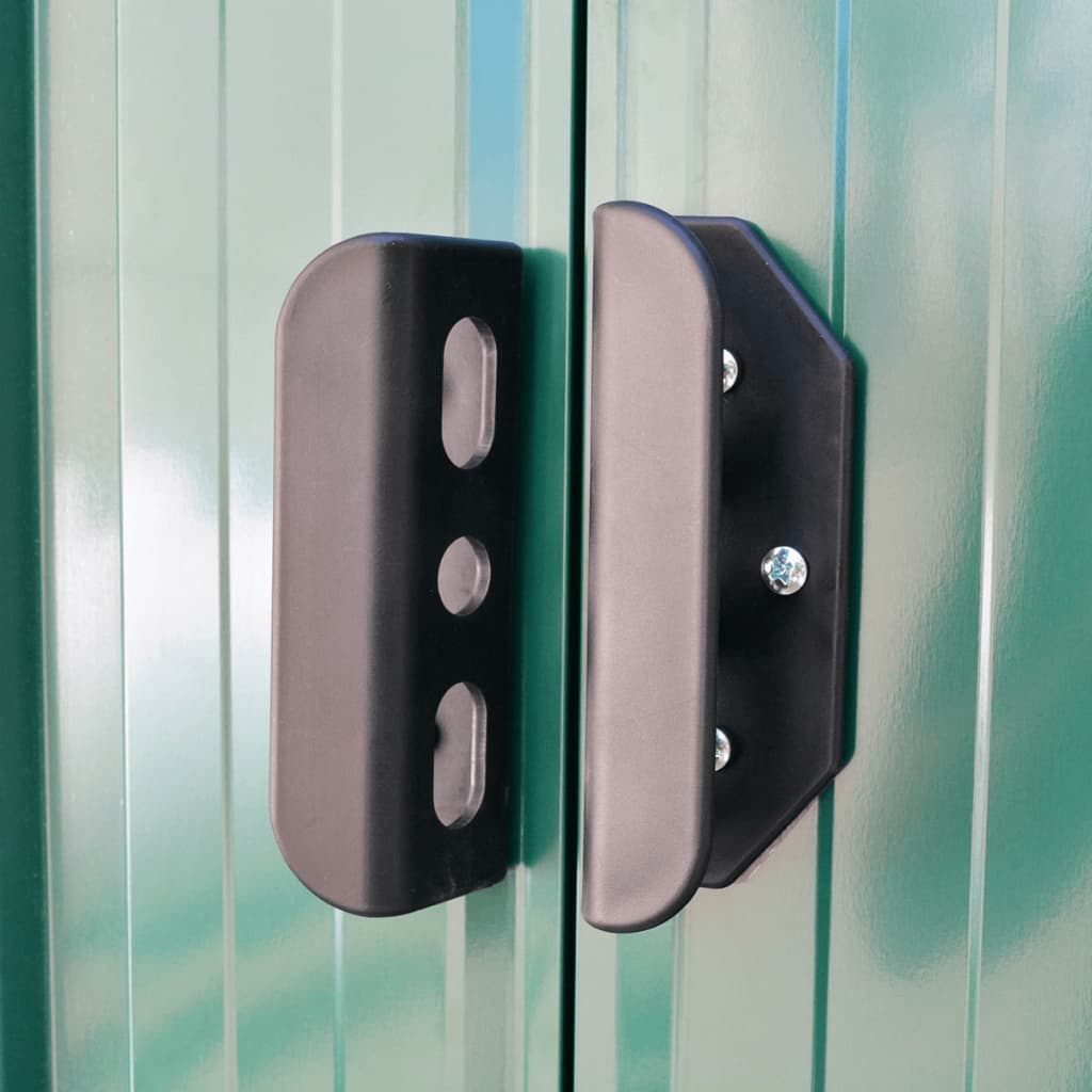 Abrigo de jardim metal verde 204x132x186 cm