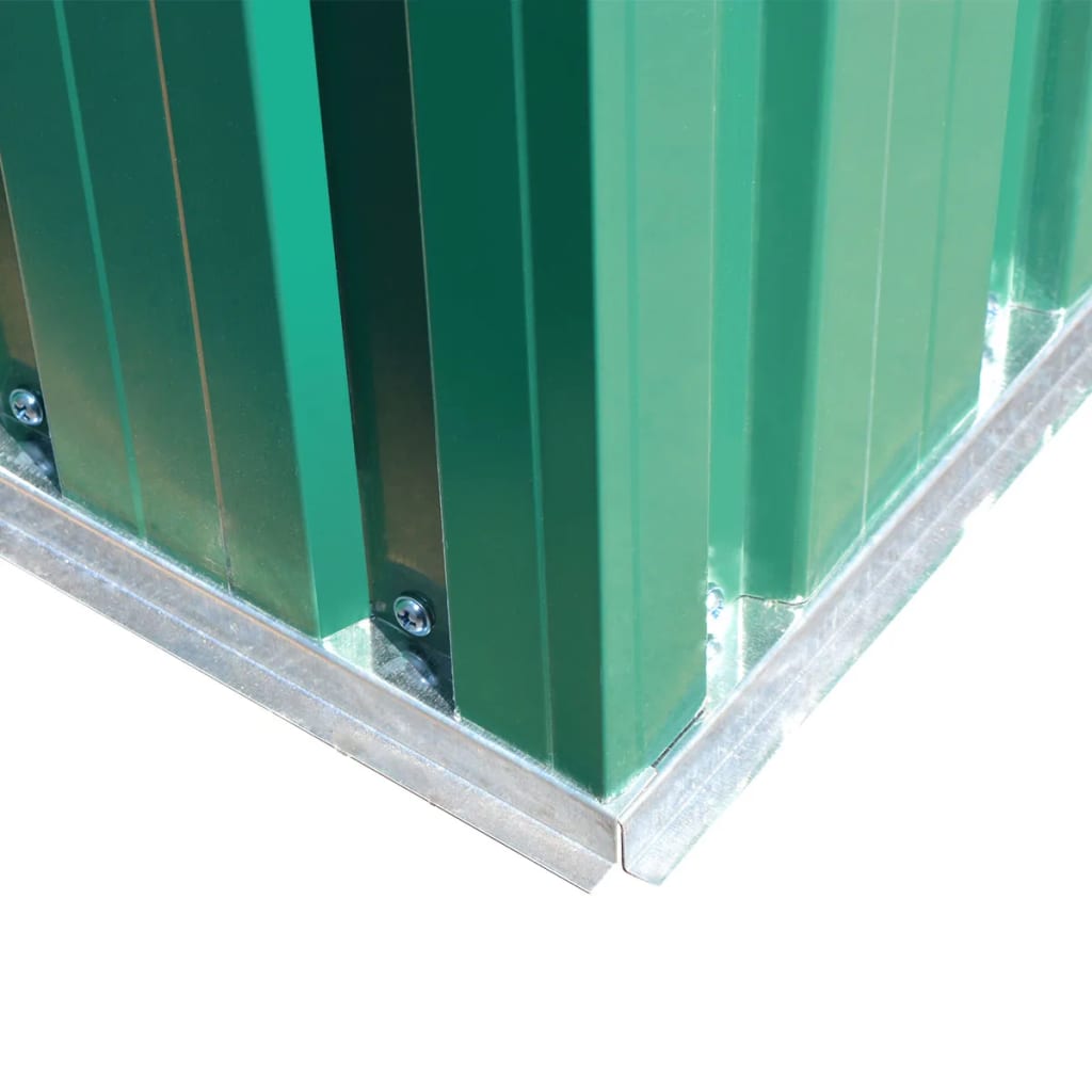 Abrigo de jardim metal verde 204x132x186 cm