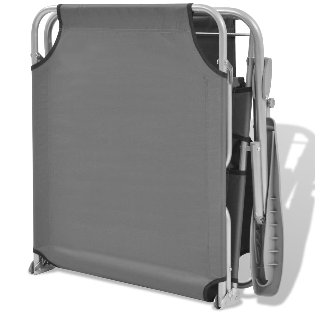Espreguiçadeira com toldo aço cinzento