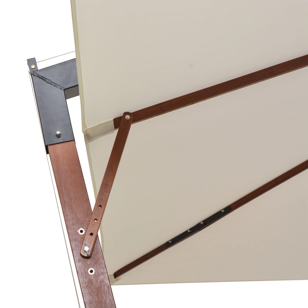 Guarda-sol suspenso com mastro de madeira 300x300 cm branco