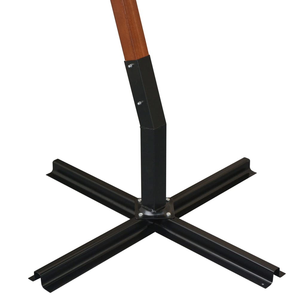 Guarda-sol suspenso com mastro de madeira 300x300 cm branco