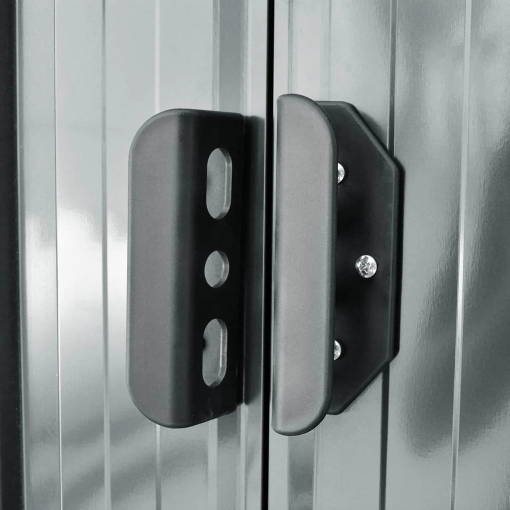 Abrigo de jardim metal cinzento 204x132x186 cm