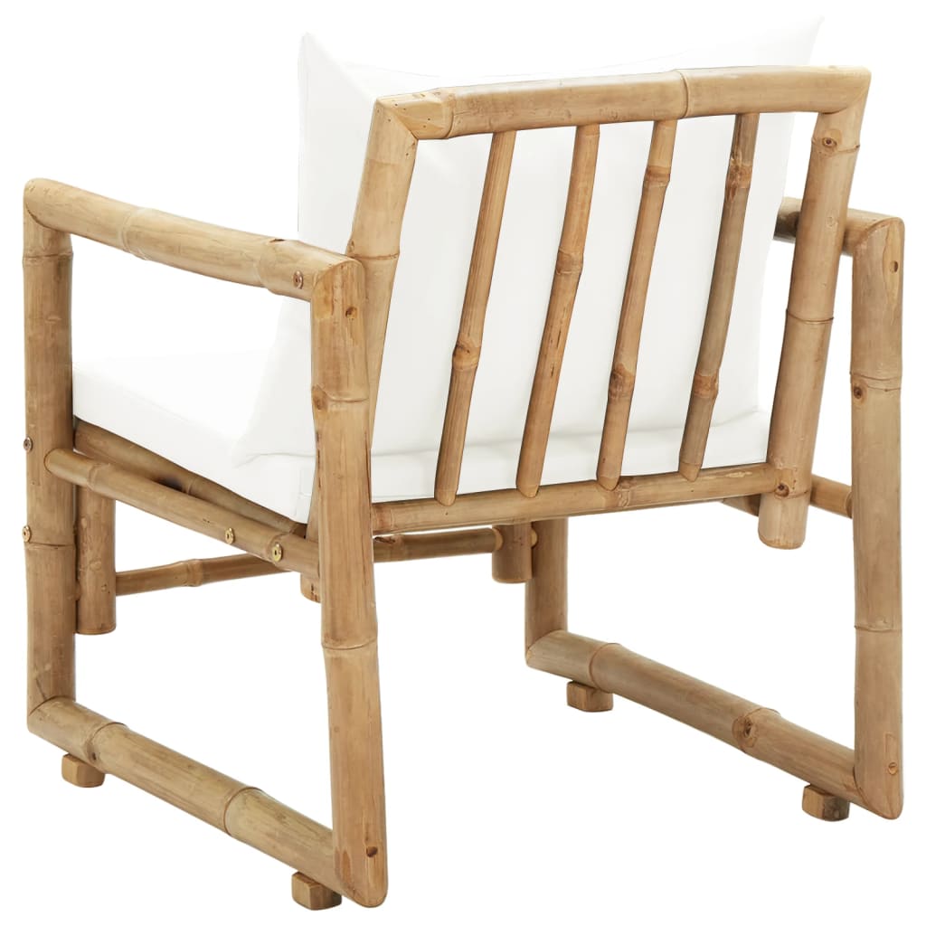 Cadeiras de jardim 2 pcs com almofadões e almofadas bambu