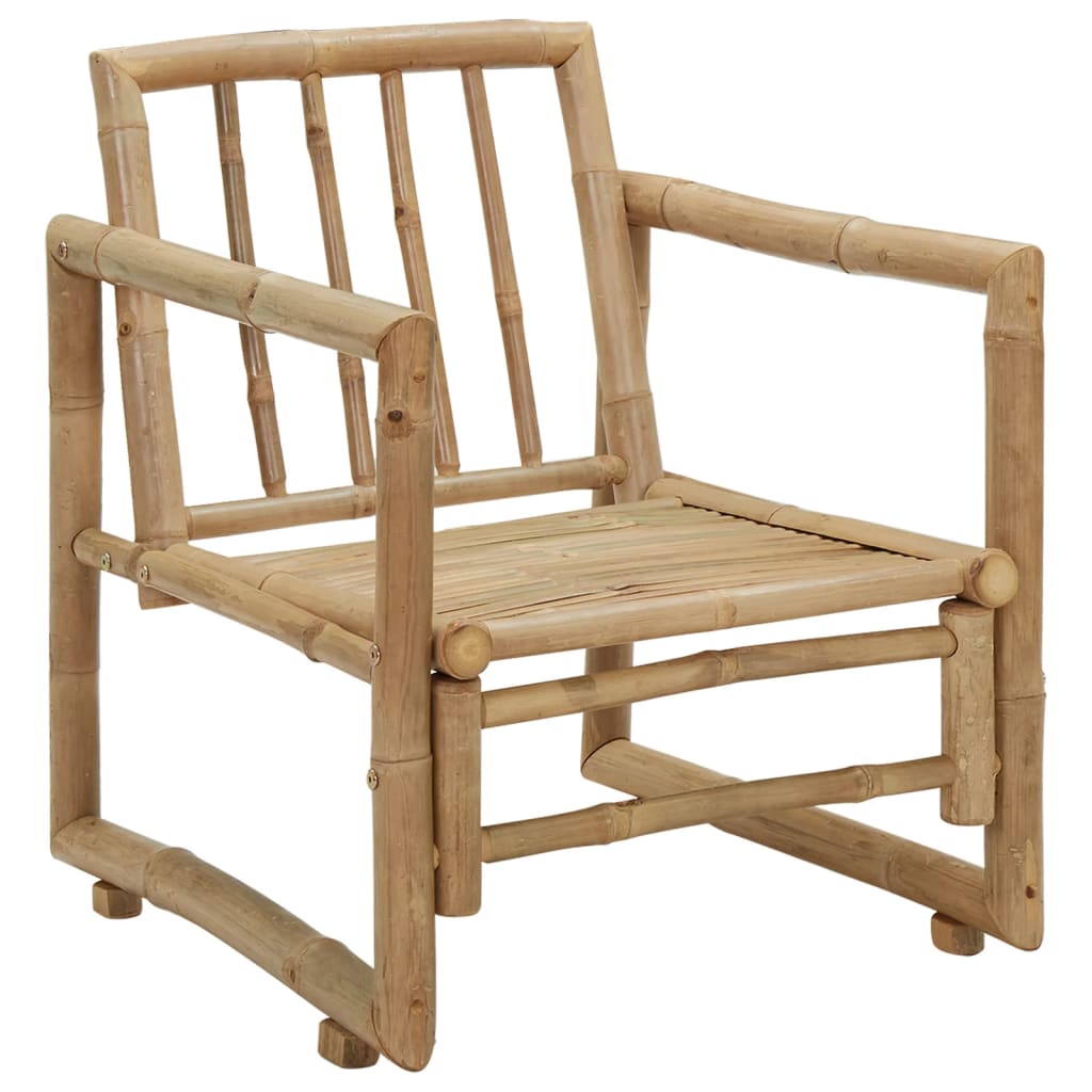 Cadeiras de jardim 2 pcs com almofadões e almofadas bambu