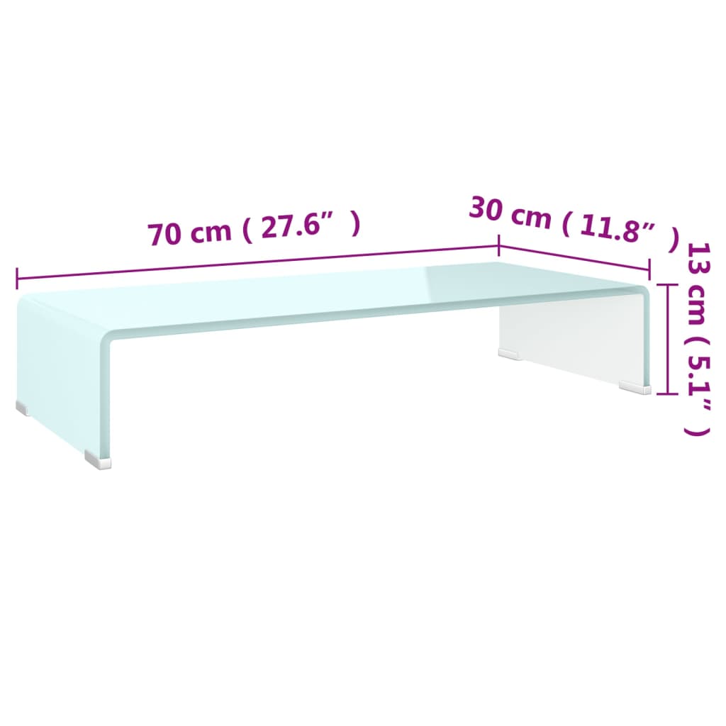 Suporte de TV/monitores em vidro 70x30x13 cm verde