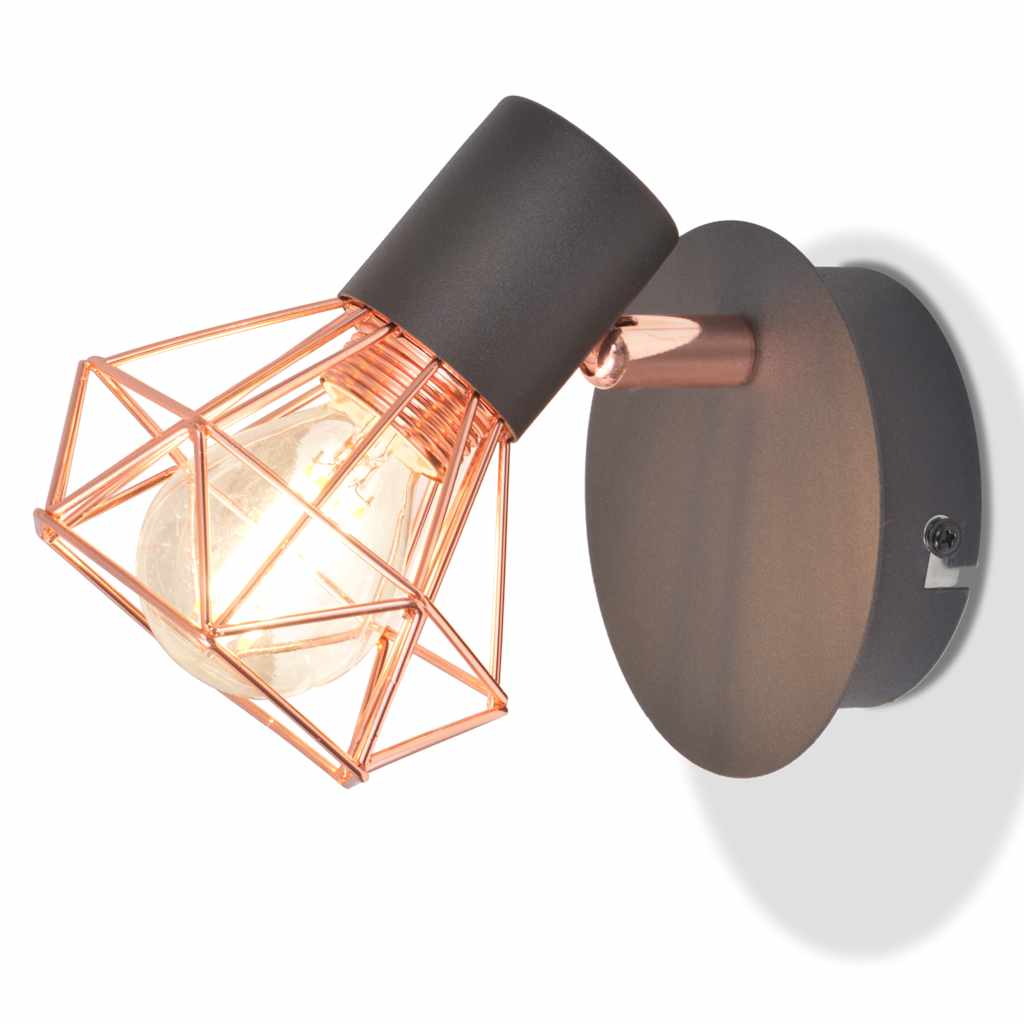 Candeeiros de parede 2 pcs c/ 2 lâmpadas filamentos LED 8 W