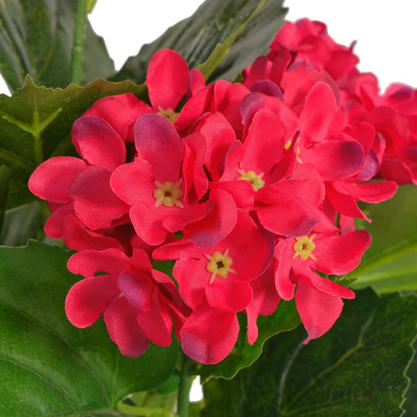 Planta hortênsia artificial com vaso 60 cm vermelha