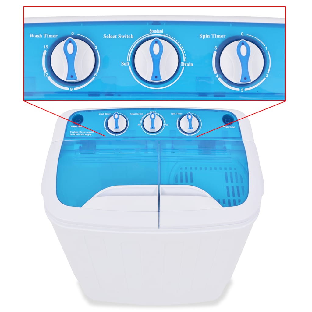 Mini máquina de lavar roupa tambor duplo 5,6 kg