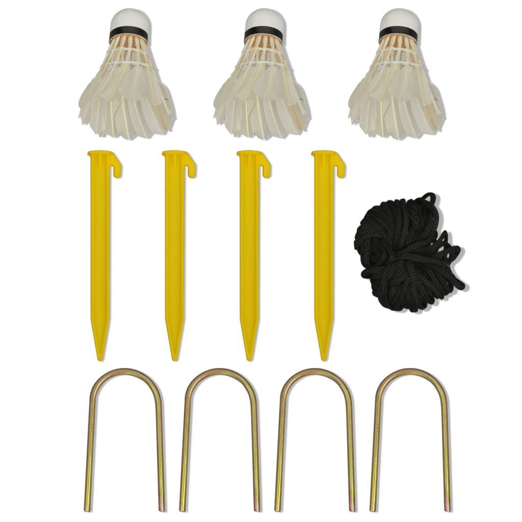 Conjunto rede de badminton com volantes 500 x 155 cm
