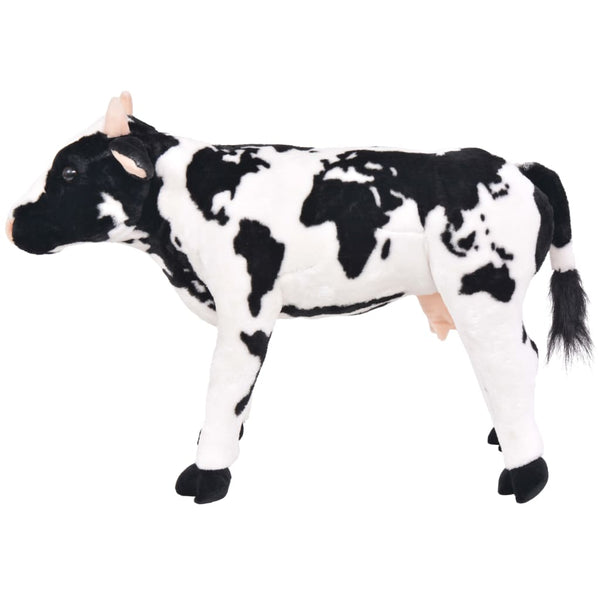 Brinquedo de montar vaca peluche preto e branco XXL