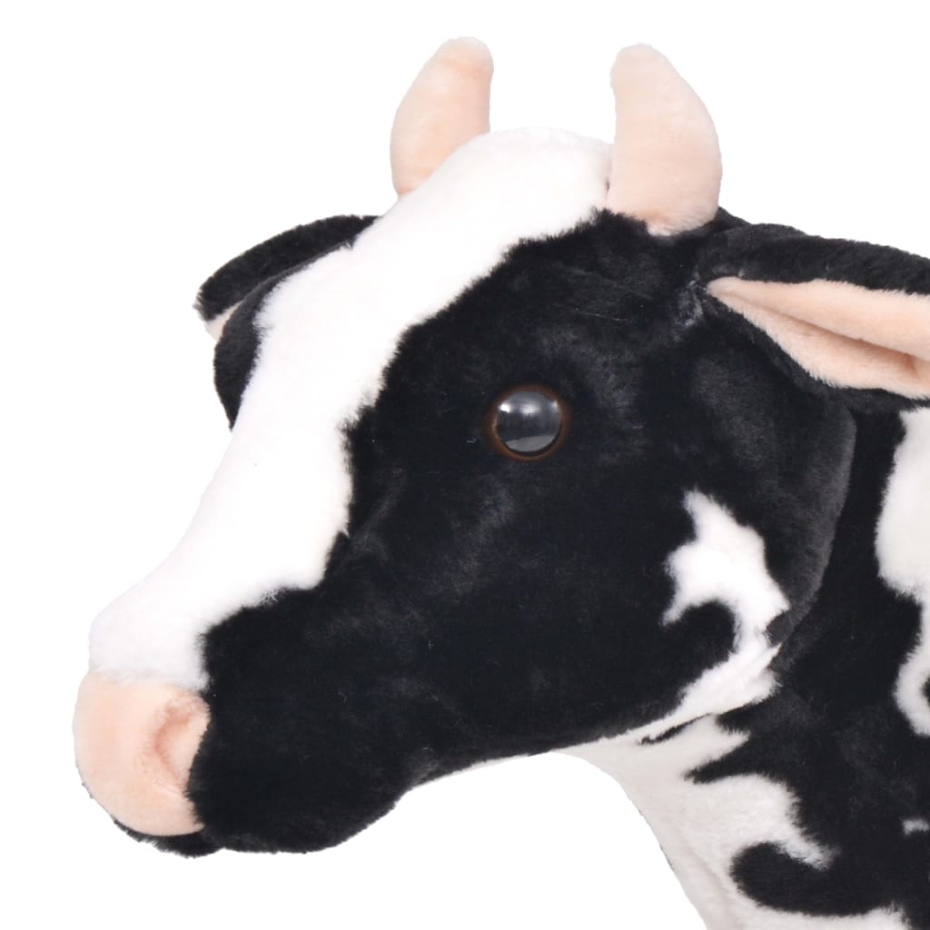 Brinquedo de montar vaca peluche preto e branco XXL