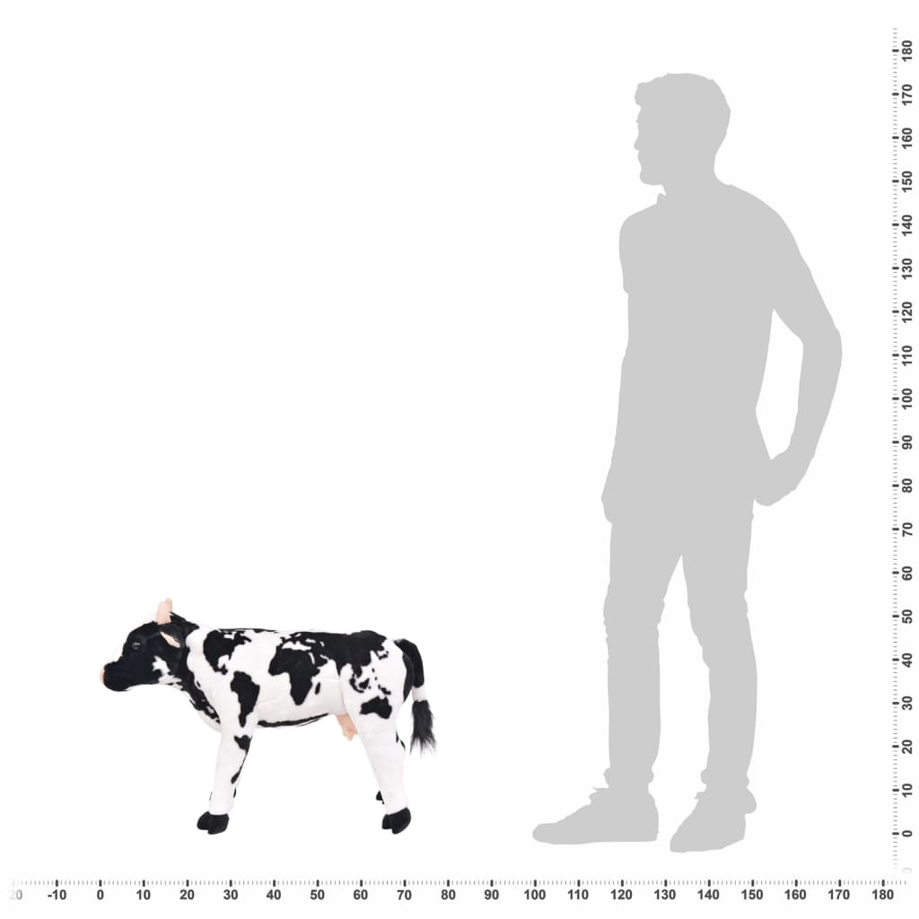 Brinquedo de montar vaca peluche preto e branco XXL