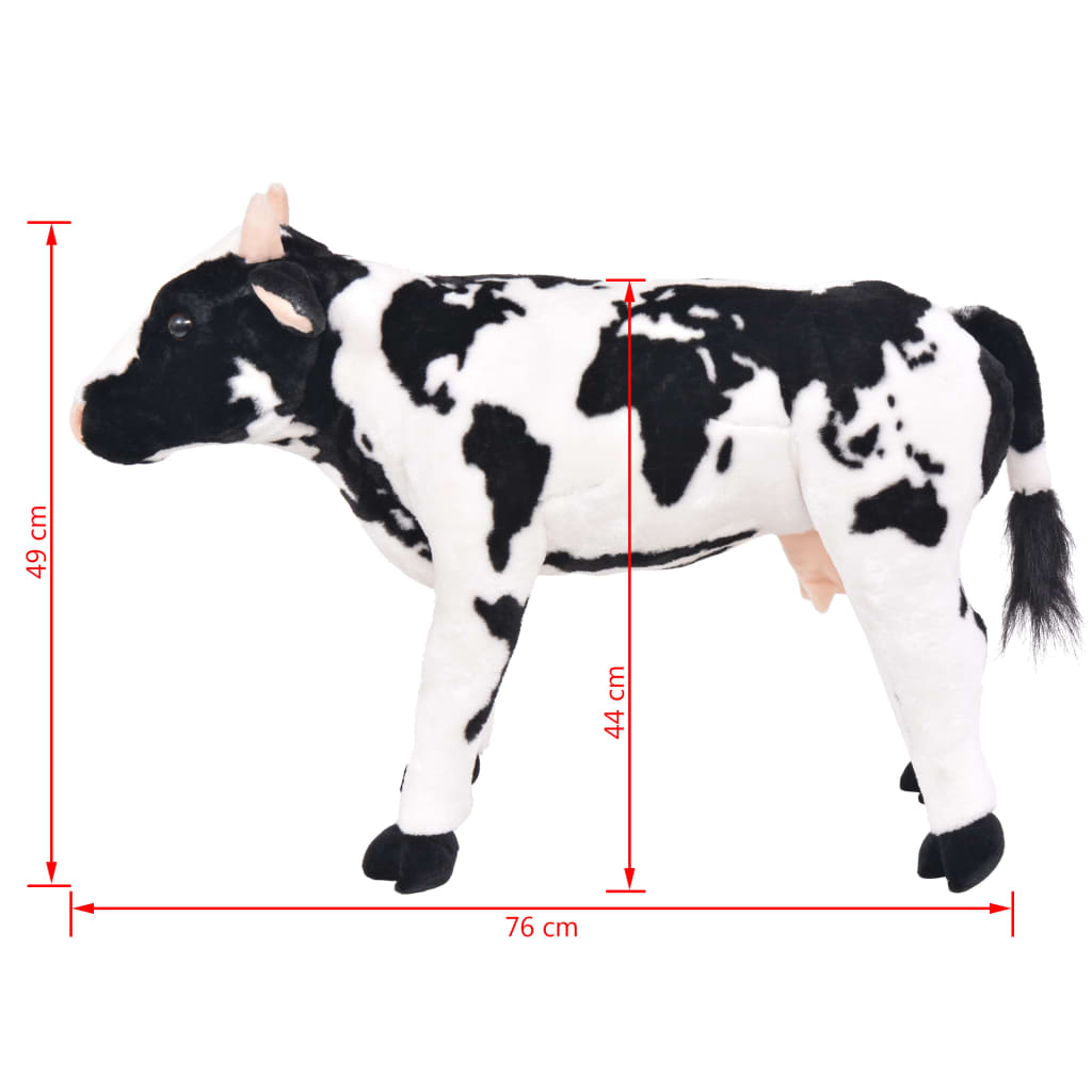 Brinquedo de montar vaca peluche preto e branco XXL