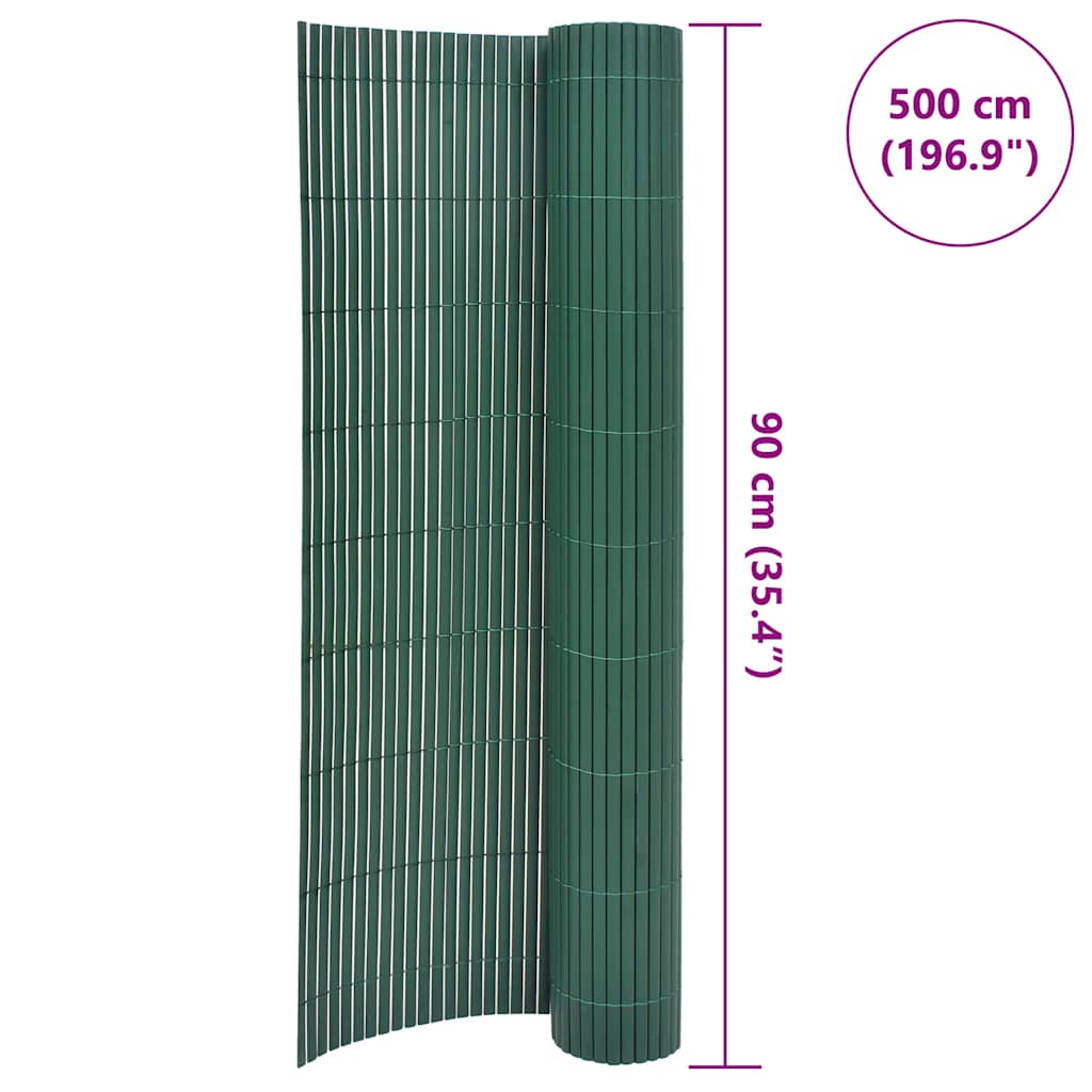 Cerca de jardim dupla face PVC 90x500 cm verde