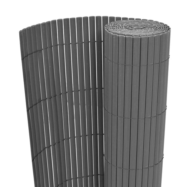 Cerca de jardim dupla face PVC 90x500 cm cinzento