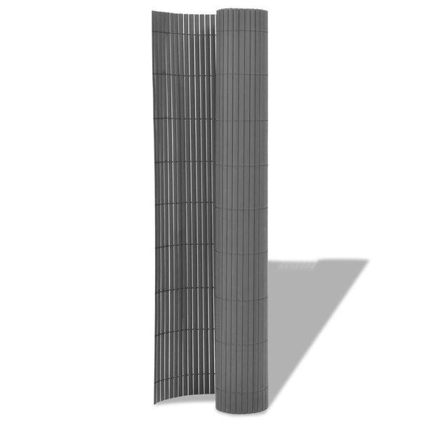 Cerca de jardim dupla face PVC 90x500 cm cinzento