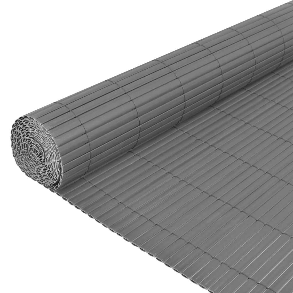 Cerca de jardim dupla face PVC 90x500 cm cinzento