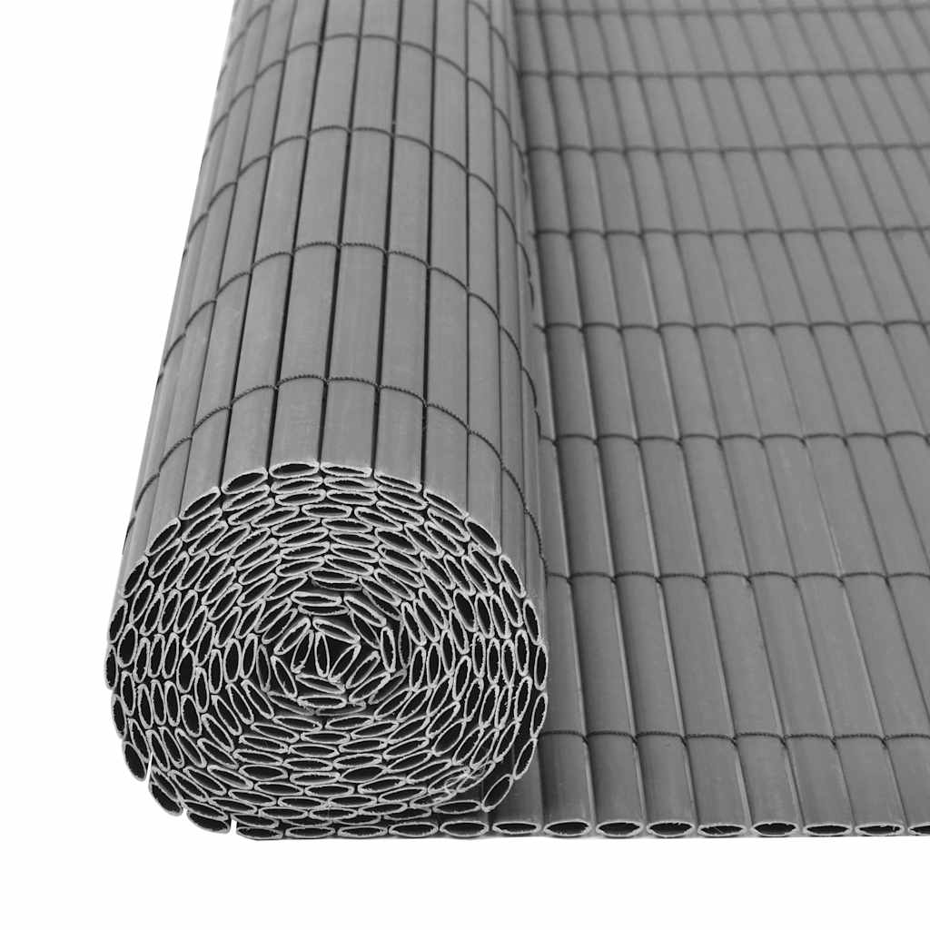 Cerca de jardim dupla face PVC 90x500 cm cinzento