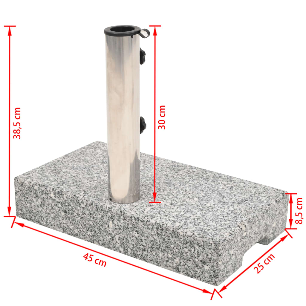 Base para guarda-sol em granito retangular 25 kg