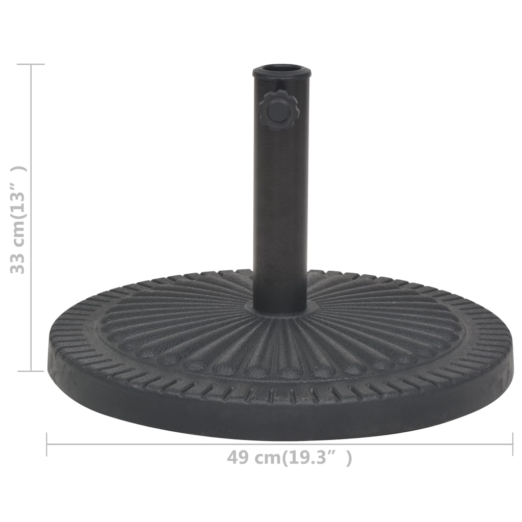 Base para guarda-sol em resina redondo preto 14 kg