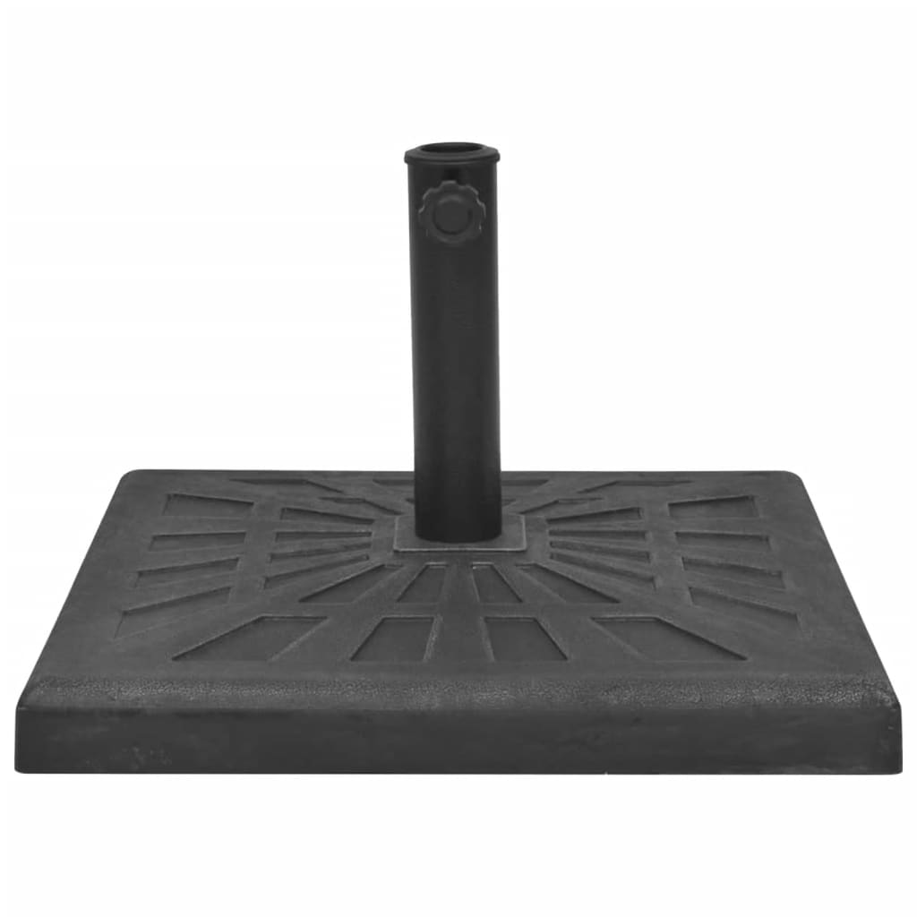 Base para guarda-sol em resina quadrado preto 19 kg