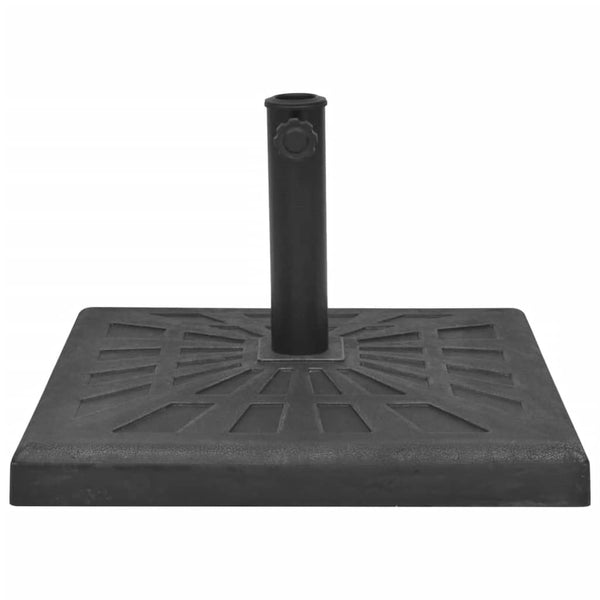 Base para guarda-sol em resina quadrado preto 19 kg