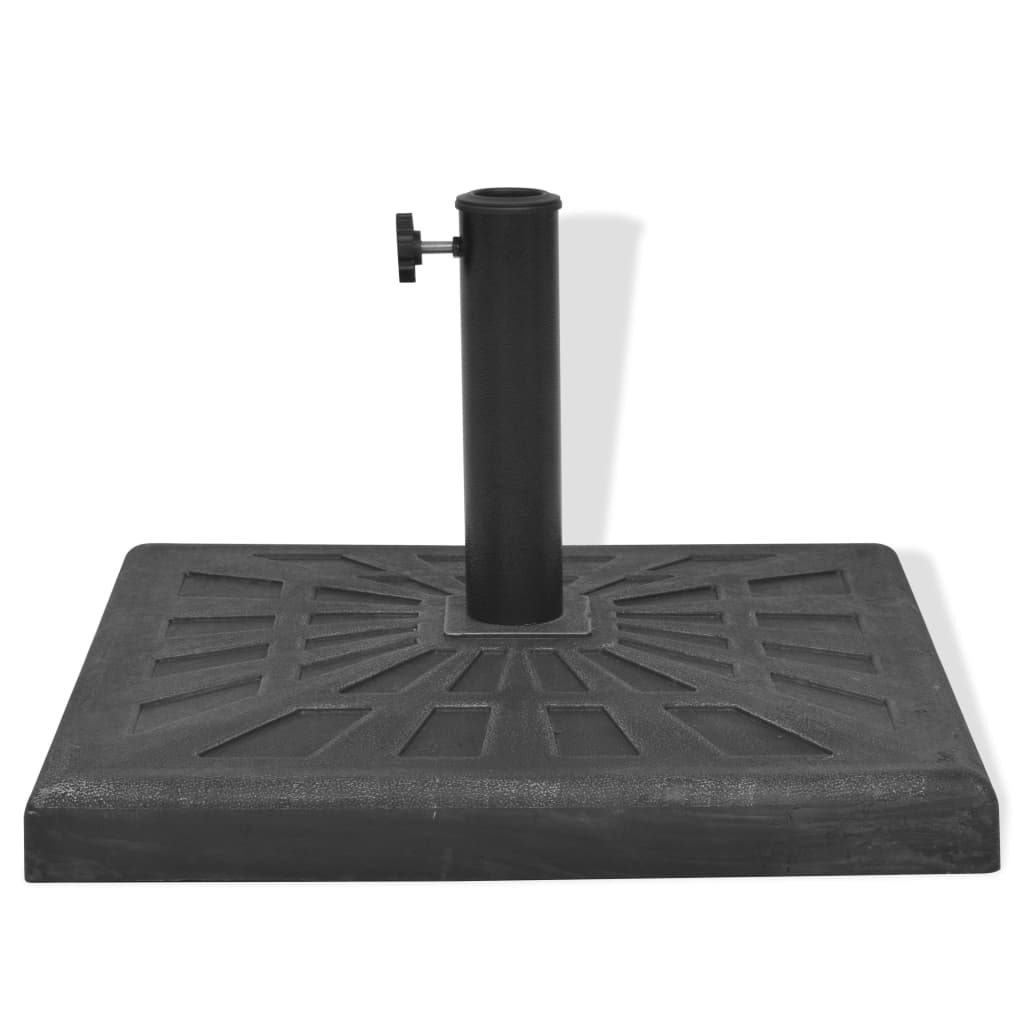 Base para guarda-sol em resina quadrado preto 12 kg
