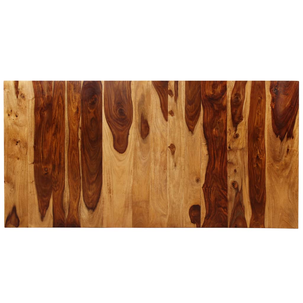 Mesa de jantar madeira de acácia maciça e aço 180 cm