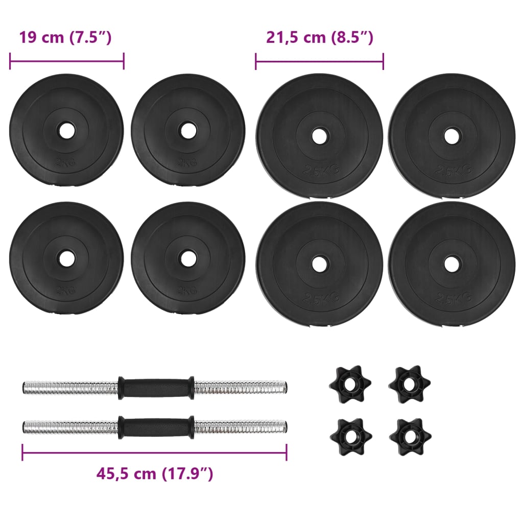 Conjunto de halteres 14 pcs 20 kg