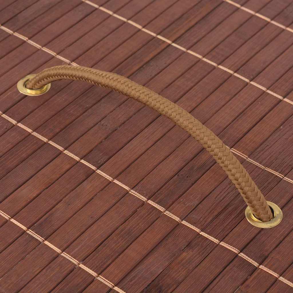 Cesto oval para roupa suja bambu castanho