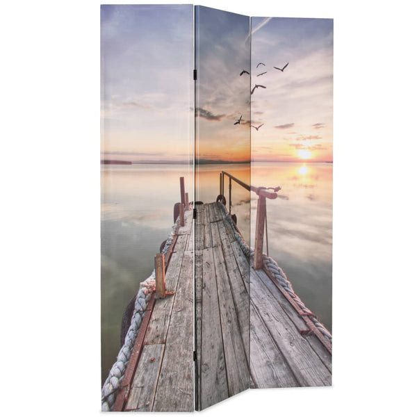 Biombo dobrável com estampa de lago 120x170 cm