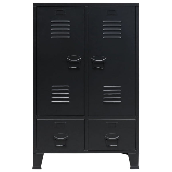Roupeiro estilo industrial em metal 67x35x107 cm preto