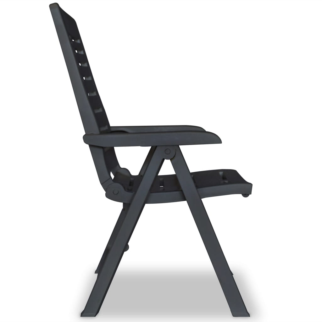 Cadeiras jardim reclináveis 2 pcs plástico antracite
